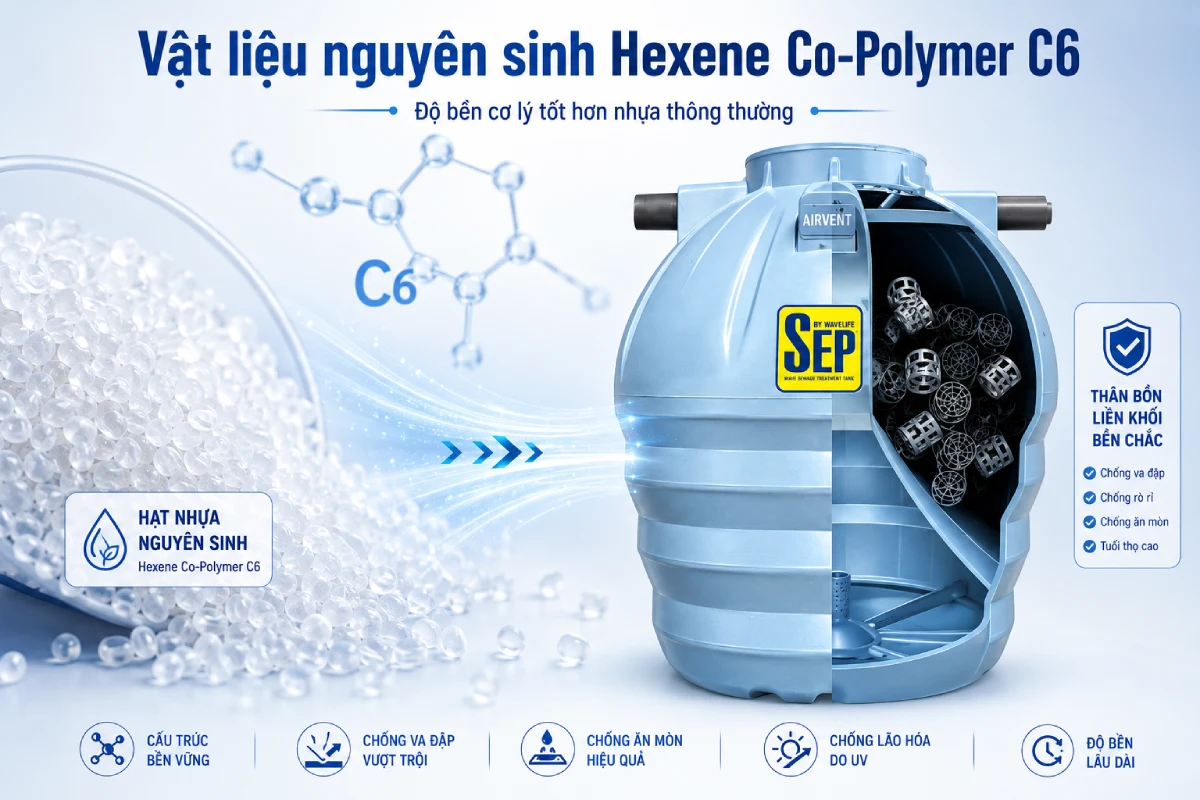 Bồn tự hoại xử lý nước thải Wavelife SEP 5 Bồn tự hoại xử lý nước thải Wavelife SEP